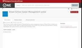 
							         Brown School Career Management portal | ONE								  
							    