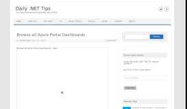 
							         Browse all Azure Portal Dashboards - Daily .NET Tips								  
							    