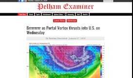 
							         Brrrrrrrr as Portal Vortex thrusts into U.S. on Wednesday – Pelham ...								  
							    
