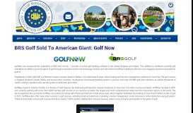 
							         BRS Golf Sold To American Giant: Golf Now								  
							    