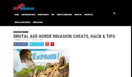 
							         Brutal Age Horde Invasion Cheats, Hack & Tips - Advance Gamers								  
							    