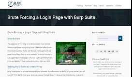 
							         Brute Forcing a Login Page with Burp Suite - Alpine Security								  
							    