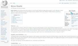 
							         Bryan Health - Wikipedia								  
							    
