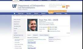
							         Bryan Prine, MD, CAQSM - U F Orthopaedics & Sports Medicine								  
							    