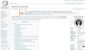 
							         Bryant University - Wikipedia								  
							    
