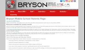 
							         Bryson Middle School Parents' Page - Greenville County Schools								  
							    
