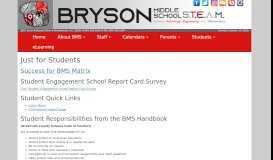 
							         Bryson Middle School Students' Page - Greenville County Schools								  
							    