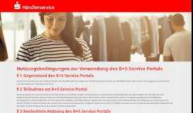 
							         B+S Service Portal Terms of Use								  
							    