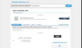 
							         bse.portal.ph at WI. Bureau of Secondary Education (BSE ...								  
							    