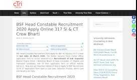 
							         BSF Head Constable Recruitment 2019 Apply Online 1072 RO & RM ...								  
							    
