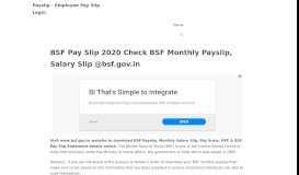 
							         BSF Pay Slip 2020 - BSF Payslip Online Login, Salary Slip ...								  
							    