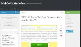 
							         BSNL All States Toll-Free Customer Care number (24×7) • Mobile ...								  
							    