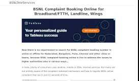 
							         BSNL Complaint Booking Online for DSL/FTTH Broadband or Landline								  
							    