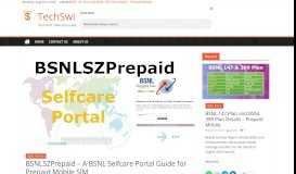 
							         BSNLSZPrepaid - A BSNL Selfcare Portal Guide for Prepaid Mobile SIM								  
							    