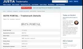 
							         BSTN PORTAL Trademark - Registration Number 3843778 - Serial ...								  
							    