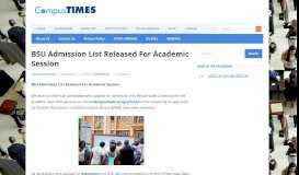 
							         BSU Admission List Released For 2017/2018 Academic Session								  
							    