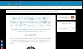 
							         BSU Post UTME Result out - 2017/2018 | Benue State University								  
							    