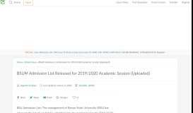 
							         BSUM Admission List Released for 2018/2019 Academic Session								  
							    