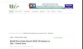 
							         BSUM Post Utme Result 2018/ 19 Session is Out - Check Here								  
							    