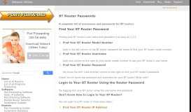 
							         BT Router Passwords - Port Forward								  
							    