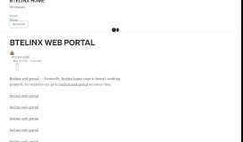 
							         BTELINX WEB PORTAL – BTELINX HOME – Medium								  
							    
