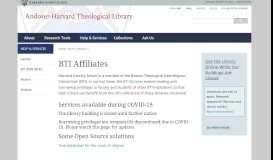 
							         BTI Affiliates | Andover-Harvard Theological Library								  
							    