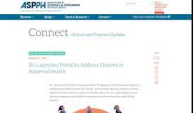
							         BU Launches Portal to Address Chasms in Maternal Health - ASPPH								  
							    