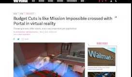 
							         Budget Cuts is like Mission Impossible crossed with Portal in virtual ...								  
							    