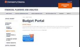 
							         Budget Portal | Financial Planning and Analysis, UVA								  
							    