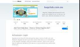 
							         Bugclub.com.au website. ActiveLearn: Login.								  
							    