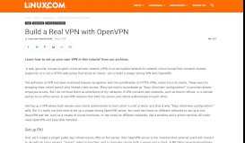 
							         Build a Real VPN with OpenVPN | Linux.com | The source for Linux ...								  
							    