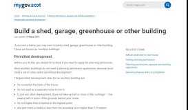 
							         Build a shed, garage, greenhouse or other building - mygov.scot								  
							    
