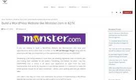 
							         Build a WordPress Website like Monster.com in $274 - WisdmLabs								  
							    
