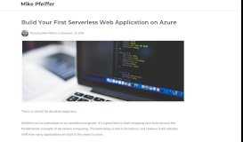
							         Build Your First Serverless Web Application on Azure - Mike Pfeiffer								  
							    