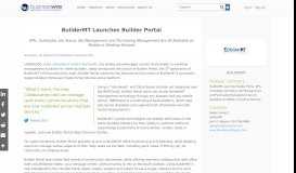 
							         BuilderMT Launches Builder Portal | Business Wire								  
							    