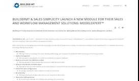 
							         BuilderMT & Sales Simplicity Launch a New Module for Their Sales ...								  
							    