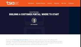 
							         Building a Customer Portal: Where to Start | TSIA								  
							    