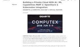 
							         Building a Private Cloud With AI / ML Capabilities PART 2 - Gigabyte								  
							    