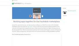 
							         Building apps together for the Freshdesk marketplace								  
							    