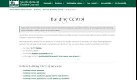 
							         Building Control - South Holland District Council								  
							    