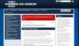 
							         Building Department | Village of Hastings-on-Hudson NY								  
							    