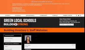 
							         Building Directory & Staff Websites - Green Local Schools								  
							    