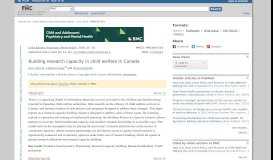 
							         Building research capacity in child welfare in Canada - NCBI								  
							    