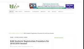 
							         BUK Students' Registration Procedure for 2018/2019 Session - Unn Info								  
							    