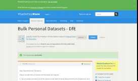 
							         Bulk Personal Datasets - DfE - a Freedom of Information request to ...								  
							    