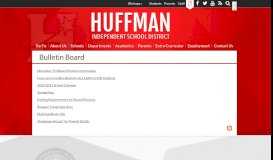 
							         Bulletin Board - Huffman Independent School District								  
							    