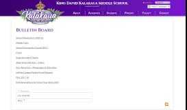 
							         Bulletin Board - King David Kalakaua Middle School								  
							    