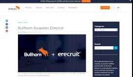 
							         Bullhorn Acquires Erecruit | Bullhorn								  
							    
