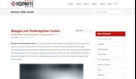 
							         Bungie.net Redemption Codes - Destiny Wiki Guide - IGN								  
							    