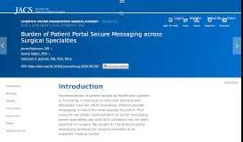 
							         Burden of Patient Portal Secure Messaging across Surgical Specialties								  
							    